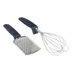Oster Bluemarine 2-Piece Stainless Steel Grater And Whisk Set, Navy Blue