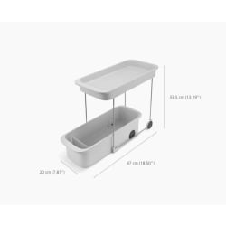 Joseph Joseph 2-Tier Storage Caddy With Wheels, 13-1/4"H x 7-15/16"W x 18-1/2"D, White, Total Qty 1