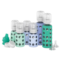 LifeFactory Glass Baby Bottle Starter Set, Assorted Colors