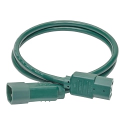 Eaton Tripp Lite Series PDU Power Cord, C13 to C14 - 10A, 250V, 18 AWG, 3 ft. (0.91 m), Green - Power extension cable - IEC 60320 C14 to power IEC 60320 C13 - AC 100-250 V - 10 A - 3 ft - green