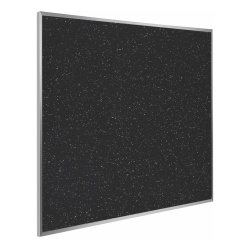 Ghent® Rubber Bulletin Board, 48 1/24" x 4 1/24", 90% Recycled, Confetti Satin Aluminum Frame