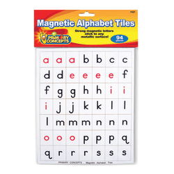 Primary Concepts Magnetic Alphabet Tiles, Red/Black/White, Pack Of 94 Tiles, Pre-K To Grade 4