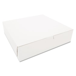 SCT® 1-Piece Non-Window Bakery Boxes, 2-1/2"H x 10"W x 10"D, White, Carton Of 250 Boxes