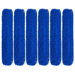 Gritt Commercial Microfiber Looped Dust Mop Pad Head, 48", Blue, Pack Of 6 Pad Heads