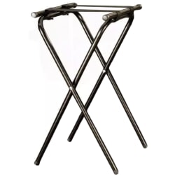 American Metalcraft Deluxe Folding Tray Stands, 19-1/2" x 15" x 31", Black, Pack Of 6 Stands