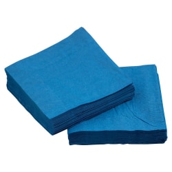 JAM PAPER Small Beverage Napkins - 5 x 5 - Blue - 40/Pack