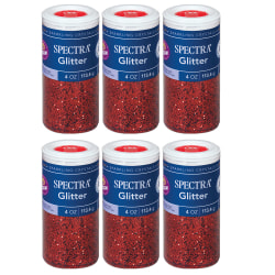 Spectra Glitter, Red, 4 Oz, Set Of 6 Jars
