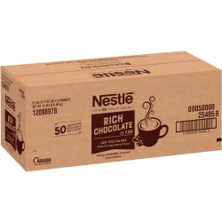 Nestle® Rich Chocolate Single-Serve Hot Cocoa Packets - Powder - 0.17 oz - Packet - 6 / Carton - 50 / Box