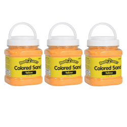 Ready 2 Learn Colored Sand Jars, 2.2 Lb, Yellow, Pack Of 3 Jars