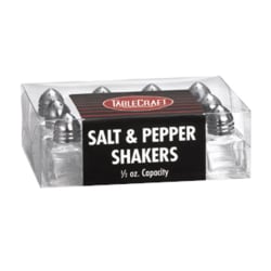Tablecraft Cube Salt And Pepper Shakers, 0.5 Oz, Clear, Pack Of 12 Shakers