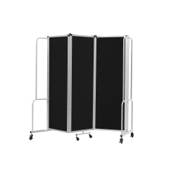 National Public Seating Room Divider, 3 Sections, 72"H x 72"W x 27"D, Black/Gray