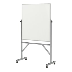 Ghent Reversible Natural Cork/Non-Magnetic Dry-Erase Whiteboard Board, 48" x 36", Silver Aluminum Frame