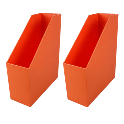 Romanoff Products Magazine Files, 11-1/2"H x 3-1/2"W x 9-1/2"D, Orange, Pack Of 2 Files