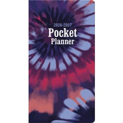 2026-2027 DateWorks Monthly Pocket Planner, 3-1/2" x 6-1/2", Tie Dye, January 2026 To December 2027, 262025OD