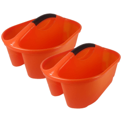 Romanoff Products Classroom Caddies, 8-1/4"H x 12"W x 16-1/4"D, Orange, Pack Of 2 Caddies