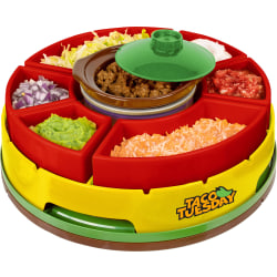 Nostalgia Electrics Lazy Susan Taco Bar, Red