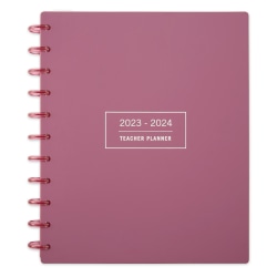 TUL® Discbound Monthly Teacher Planner, Letter Size, Pink, July 2023 To June 2024, ODUS2234-0