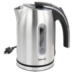 Better Chef 1.7-Liter Stainless Steel 360° Cordless Electric Kettle, Silver