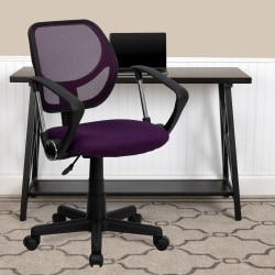 Flash Furniture Mesh Low-Back Swivel Task Chair, Purple/Black