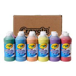 Crayola Washable Paints, 16 Oz, Assorted, Pack Of 12 Paints