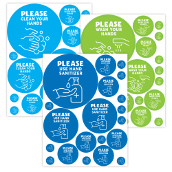 Hand2Mind Handwashing Reminder Decals, Set Of 60