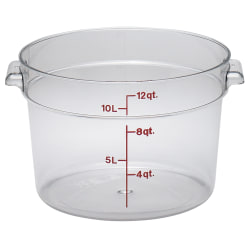 Cambro Camwear 4-Quart Round Storage Containers, Clear, Set Of 6 Containers