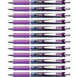 Pentel® EnerGel® RTX Liquid Gel Pens, Pack Of 12, Medium Point, 0.7 mm, Blue Barrel, Violet Ink