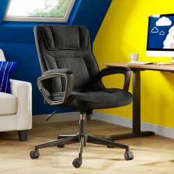 Serta® Style Hannah I High-Back Office Chair, Microfiber, Comfort Black