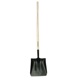 Steel Coal Shovel, 14.5 in L x 13.5 in W blade, Square Point, 48 in White Ash Straight Handle