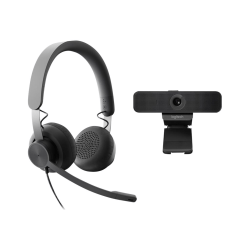 Logitech Zone Teams Wired Noise Cancelling On-ear Headset with C925e Webcam - Video conferencing kit (Logitech C925e Webcam, Logitech Zone Wired USB-C headset)