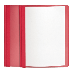Oxford® Clear-Front Report Covers, 8 1/2" x 11", Red, Pack Of 25