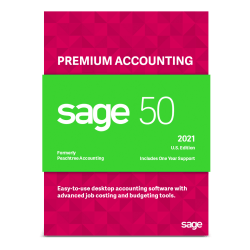 SAGE 50 Premium Accounting 2021, U.S. Edition, For Windows®, CD/Product Key/Download
