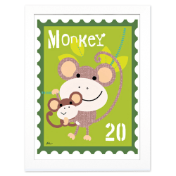 Timeless Frames® Children’s Framed Art, 10" x 8", Monkey Animal Stamp
