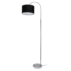 Simple Designs Arched Floor Lamp, 66"H, Black Shade/Brushed Nickel Base