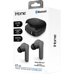 Bytech iHome XT-22 True Wireless Bluetooth In-Ear Earbuds, Black, HMAUBE237BK
