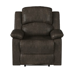 Relax A Lounger Dorian Faux Suede Manual Recliner, Brown
