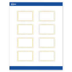 Avery® Print-To-The-Edge Labels With Sure Feed® Technology, S00-DHV-PRWMP10, Rectangle, 2" x 3", Matte White, Preprinted Gold Border with Gold Dots Design, Pack Of 80