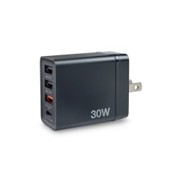 Verbatim 30W 4-Port USB Wall Charger, Black, 70771