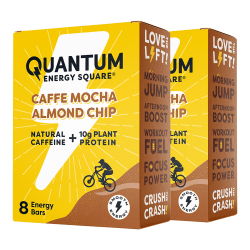 QUANTUM ENERGY SQUARE CAFFE MOCHA ALMOND CHIP HEALTH BARS - 16-1.69 OZ