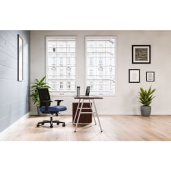 HON® Mod 60"W Table Writing Desk With Mobile Storage, Silver/Traditional Mahogany