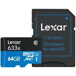 Lexar® High-Performance 633x microSDXC™ UHS-1 Memory Card, 64GB