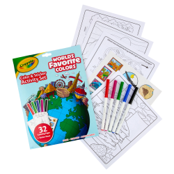 Crayola Color & Sticker Activity Set for Kids, World’s Favorite Colors, Includes Coloring Pages, Stickers, Washable Markers, Art Kit for Kids