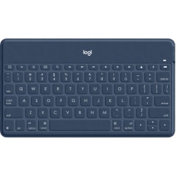 Logitech Keys-To-Go Keyboard - Wireless Connectivity - Bluetooth Home, Brightness, Multimedia, Search, Volume Control, Lock, Bluetooth Pair, Battery-check Button Hot Key(s) - iPad, iPhone, Apple TV, Tablet, Notebook - iOS - Scissors Keyswitch - Blue