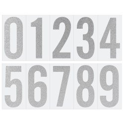 COSCO® Reflective Adhesive Numbers, 3"/4", Reflective Silver, Pack Of 50 Numbers
