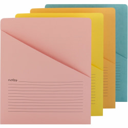 Smead Organized Up Recycled File Jacket - 11 pt. - Aqua, Goldenrod, Pink, Yellow - 10% Recycled - 1 Pack