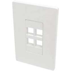 Tripp Lite by Eaton Single-Gang 4-Port Wall Plate Keystone Cat5/6 USB HDMI Dport RCA - 4 x Total Number of Socket(s) - 1-gang - White - Polycarbonate