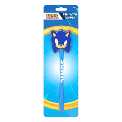 Innovative Designs 2D Licensed Topper Ballpoint Pen, Medium Point, 0.7 mm, Blue, Sonic The Hedgehog
