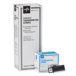 Medline MDSTS101 Disposable Forehead Thermometer Strips, 12-1/2", Pack Of 5,000 Thermometer Strips