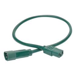 Eaton Tripp Lite Series Heavy-Duty PDU Power Cord, C13 to C14 - 15A, 250V, 14 AWG, 2 ft. (0.61 m), Green - Power extension cable - IEC 60320 C14 to power IEC 60320 C13 - 2 ft - green