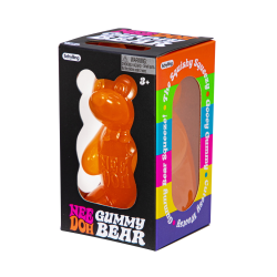Schylling Inc. NeeDoh Gummy Bear, 3-1/2", Assorted Neon, Total Qty 1